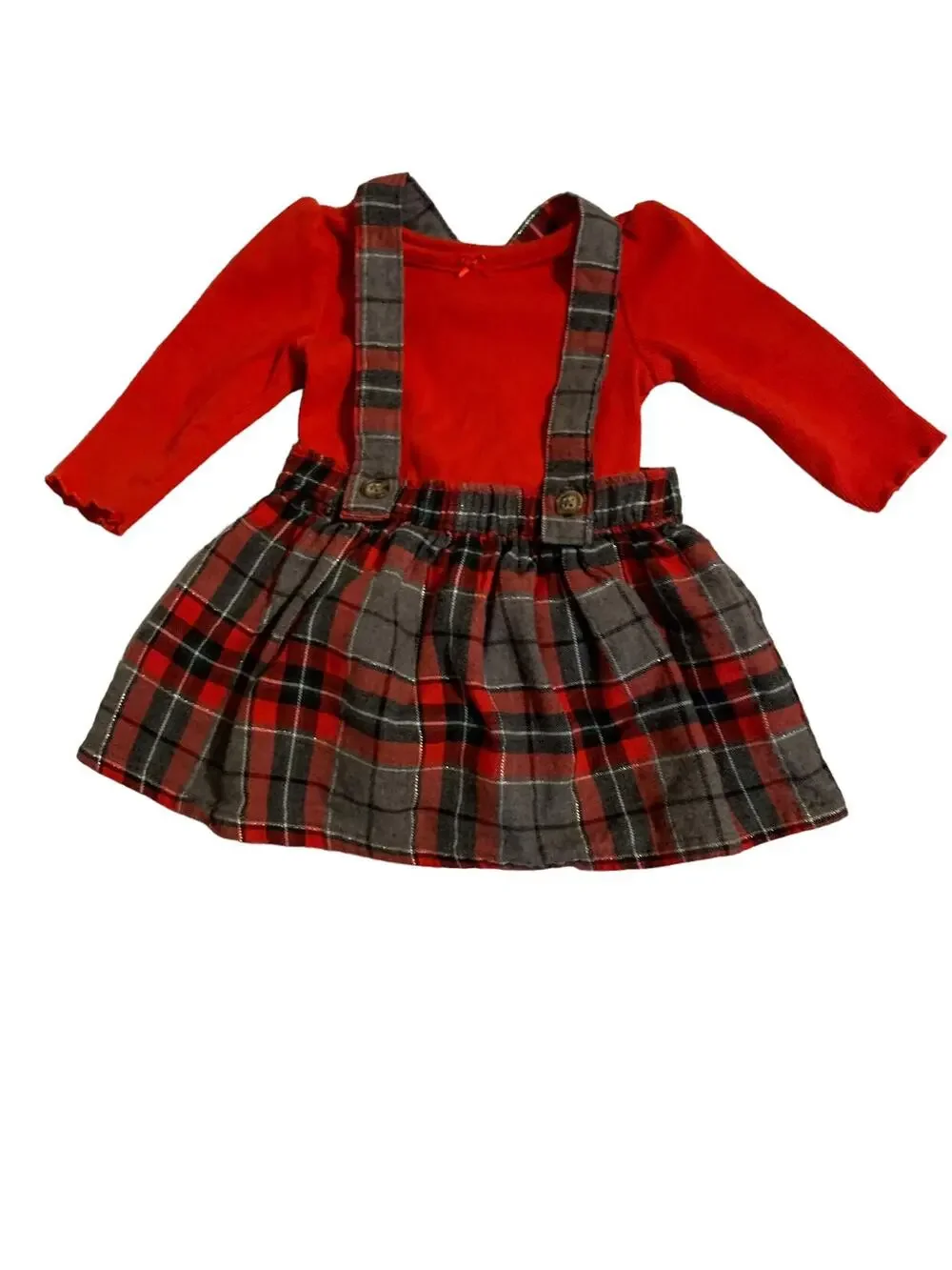 Carter’s Baby Girl Plaid Jumper & Red Bodysuit Set. 3 Months. Christmas Outfit